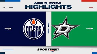 NHL Highlights  Oilers vs Stars  April 3 2024 [upl. by Mercie]