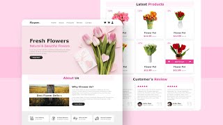 Create A Responsive ECommerce Flower Shop Website Design Using Pure HTML amp CSS Only [upl. by Grevera527]