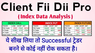 Client Fii Dii Pro Data Analysis  Part 3  Power of Learning Market Nifty amp Banknifty [upl. by Holofernes190]