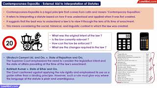 Contemporanea Expositio External Aids to Interpretation of Statutes LLB [upl. by Aneerol]