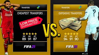 MOST EXPENSIVE TRANSFERS vs CHEAPEST TRANSFERS  FIFA 21 Career Mode [upl. by Ydnas]