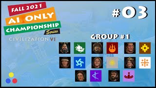 Civilization 6  AI ONLY Championship Series  Group 1  Fall 2021  3 [upl. by Weidner950]