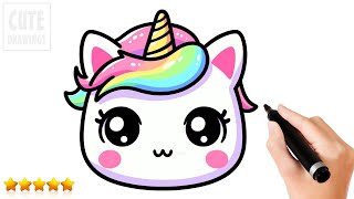 How To Draw A Unicorn Face Easy and Cute [upl. by Anthony]