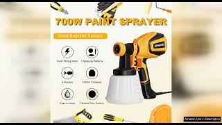 VONFORN Paint Sprayer 700W HVLP Spray Gun with Cleaning amp Blowing Joints Review [upl. by Maclaine]