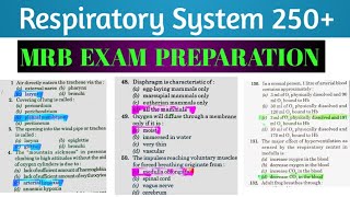 Respiratory System  Important questions  MRB EXAM PREPARATION [upl. by Aicemak]