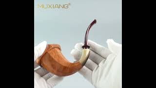 MUXIANG Handmade Luxury Briar Bent Classic Octagonal Calabash Pipe handmade briarpipes calabash [upl. by Esyla]