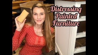 How To Distress Painted Furniture [upl. by Yengac]