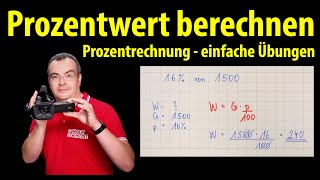 Prozentwert berechnen  einfache Übungen  Prozentrechnung  Lehrerschmidt [upl. by Eivi215]