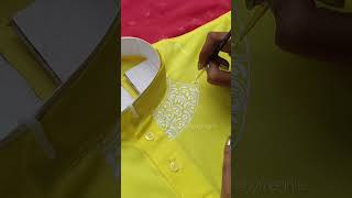 new customised panjabi design 🎨🖌️customised kurtidesign designerkurta handpainting drawing art [upl. by Dosh]