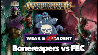 Ossiarch Bonereapers vs NEW Flesheater Courts  Age of Sigmar Battle Report [upl. by Fidelas]