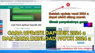 Cara instal dapodik 2024 a  terjadi masalah silang merah dapodiknya setelah instal patch [upl. by Hootman]