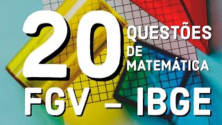 IBGE  RECENSEADOR  FGV  20 QUESTÕES DE MATEMÁTICA  FUNDAMENTAL [upl. by Kelly471]