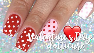 Valentines Day Nail Art  Simple amp Easy Dotticure [upl. by Telocin]