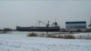 Stapellauf der Flevoborg 15012010 Ferus Smit Werft Leer [upl. by Conard]