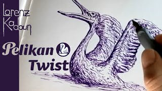 Drawing Pelicans with a Pelikan Pen PELIKAN TWIST P457 Review [upl. by Haldan]