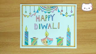 Diwali Drawing  Diwali Drawing Easy Step By Step  Happy Diwali Drawing  How to Draw Diwali  Diya [upl. by Horgan305]