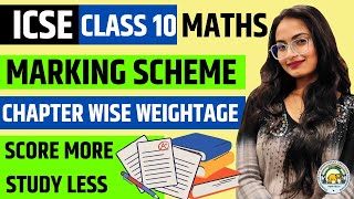 Icse Class 10 Maths blueprint 202324  Chapterwise Weightage  ICSE Exam 2024 [upl. by Deni]