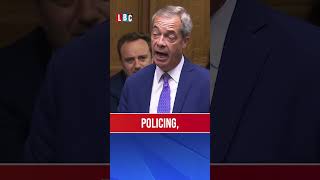 Nigel Farage jeered by Commons after twotier policing claim  LBC [upl. by Wendalyn]