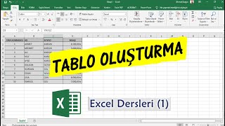 Excel Dersleri 1 Tablo Oluşturma [upl. by Leopold]