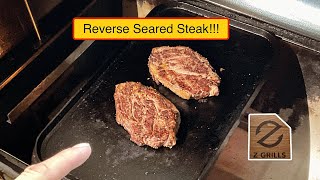 How To Reverse Sear Steak on a Pellet Smoker  ZGrills 700 Series Pellet Smoker  Cast Iron Seared [upl. by Nishom497]