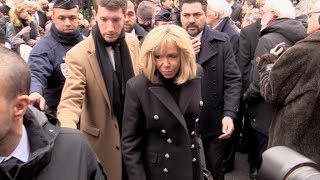 Brigitte Macron aux obsèques de Michel Legrand a Paris [upl. by Monteith131]