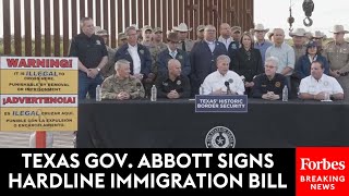 BREAKING NEWS Hardline Texas Immigration Law That Allows Arrest Of Border Crossers Signed By Abbott [upl. by Aicssej44]