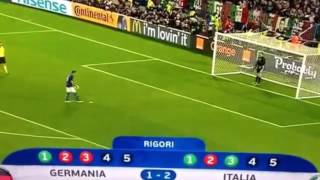 Europei 2016  Italia 6 vs Germania 7  Il rigore di Pellè e la reazione della sua fidanzata [upl. by Aisinoid469]