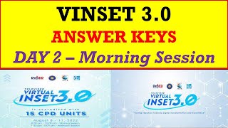 VINSET 30 ANSWER KEYS DAY 2 – Morning Session wildtvoreg [upl. by Oneladgam]