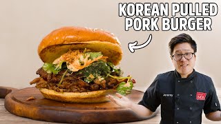 Korean Pulled Pork Burgers with Kimchi Coleslaw [upl. by Swan631]