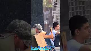 Homeless child vs homeless guy social experiment😱 [upl. by Ydnat495]