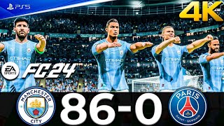 FC 24  MESSI RONALDO MBAPPE NEYMAR ALL STARS  MAN CITY VS PSG 860  PS5 4K60 [upl. by Ecinrev]