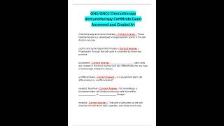 ONS ONCC Chemotherapy Immunotherapy Certificate Exam Answered and Graded A [upl. by Enotna]