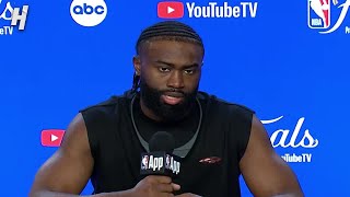 Jaylen Brown previews Game 3 FULL Interview  2024 NBA Finals Media Day [upl. by Landbert]