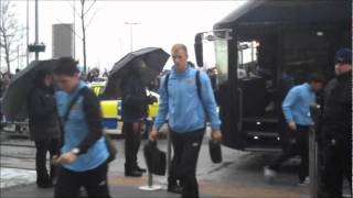 City v Fulham EXCLUSIVE Man City team arrive at the Etihad Stadium [upl. by Edita]