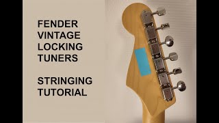 How to string your guitar with Fender vintage style locking tuners [upl. by Sudbury]