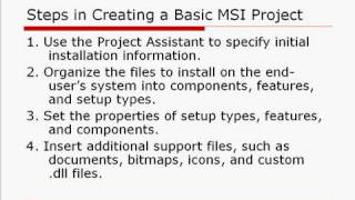 MSI  Steps in Creating a Basic MSI Project  InstallShield 2009 [upl. by Marka950]