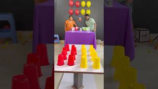 Cup drop Ball Throw Pop Balloon 🎈 Challenge Mom Vs Son shorts [upl. by Oecile634]