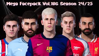 Mega Facepack Vol186 Season 2425  PES 2021 amp Football Life 2025 [upl. by Atteynad624]