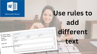 Use rules in Mail merge to add different text Word mail merge [upl. by Pavkovic]