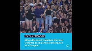 Máximo Kirchner y Mayra Mendoza subidos a un paravalancha [upl. by Polky]