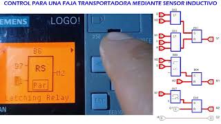 PRÁCTICA 39 LOGO RS Control para una Faja transportadora mediante sensor inductivo [upl. by Shear]