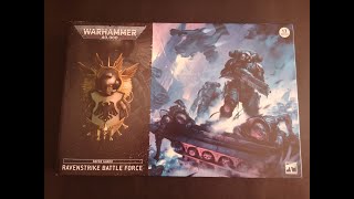 Raven Guard Ravenstrike Battle Force Unboxing  Space Marines Warhammer 40000 Games Workshop [upl. by Tnirb]