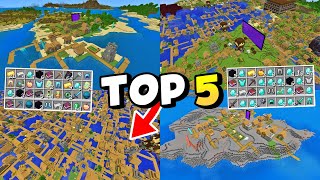 TOP 5 minecraft best seeds 121 pocket edition  minecraft seeds bedrock 121 🔥 [upl. by Assilanna]