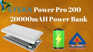 Syska Power Pro 200 20000 mAH Power Bank Unboxing  Review [upl. by Ribaj]