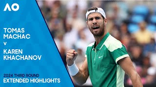 Tomas Machac v Karen Khachanov Extended Highlights  Australian Open 2024 Third Round [upl. by Aleris]