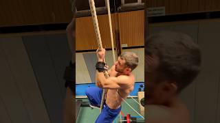 Variation of rope climbing for judokas with additional weight on the arms judotraining stronggrip [upl. by Marge505]