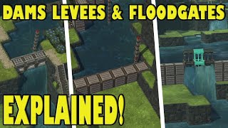 How To Dams Levees and Floodgates  Timberborn [upl. by Lalla]