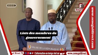 Voici la liste des ministres du nouveau gouvernement du Sénégal [upl. by Felder]