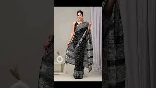 Hand block printed Linen Sarees [upl. by Mik67]