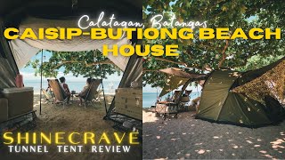 CAISIP BUTIONG Beach House  Calatagan Batangas  SHINECRAVE Tent Review  Mobi Garden Naturehike 4K [upl. by Kemppe]